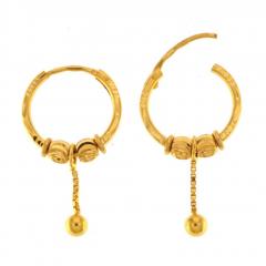 22Ct Gold Hoop Earrings  Width 15.13Mm