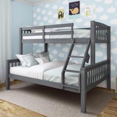 Triple Wooden Bunk Bed With Mattresses