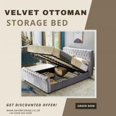 Velvet Ottoman Storage Bed