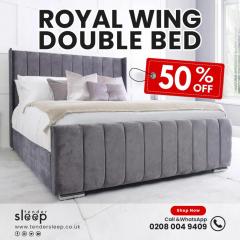Plush Velvet Royal Wing Bed
