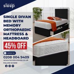 Single Divan Bed With Memory Orthopaedic Mattres
