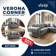 Verona Corner  32 Seater Sofa Set  Grey