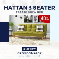 Hattan 3 Seater Fabric Sofa Bed