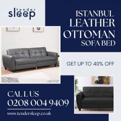Istanbul Leather Ottoman Sofa Bed