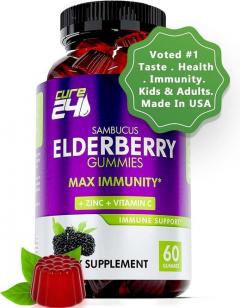 Cure24 Sambucus Elderberry Gummies For Kids & Ad