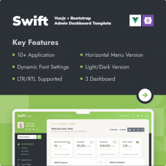 Swift  Vuejs  Bootstrap - Ultimate Admin Templat