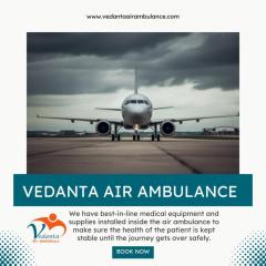Vedanta Air Ambulance In Kolkata With Trained Me