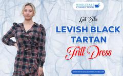 Get The Levish Black Tartan Frill Dress