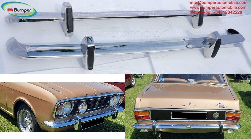 Ford Lotus Cortina MK2 1966-1970 bumpers with over rider 2 Image