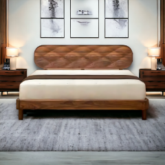 Sophisticated Walnut Wood Bed  The Epitome Of Co