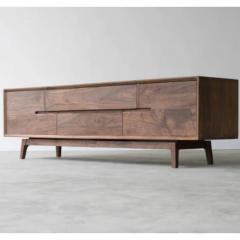 Walnut Wood Tv Cabinet With Sideboard For Stylis