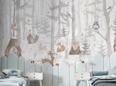 Cartoon Animal Peel & Stick Wallpaper For Nurser