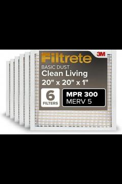 Filtrete 20X20X1 Ac Furnace Air Filter, Merv 5, 