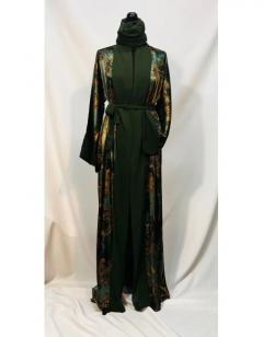 The Green Open Satin Kimono