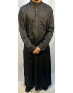 Sleek Classic Black Omani Thobe - Comfortable An