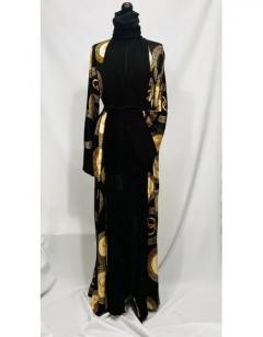 Elegant Black And Gold Kimono For Women