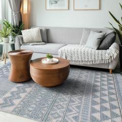 Anya Duck Egg Geometric Rug By Concept Looms