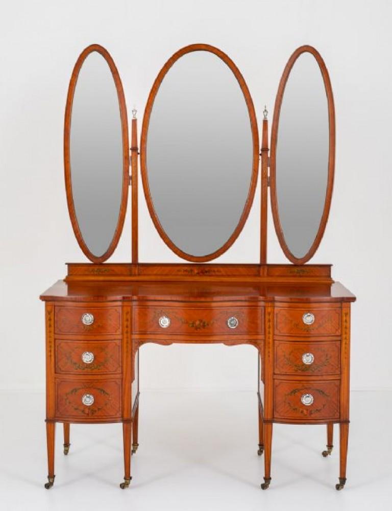 Buy Antique Sheraton Dressing Table Painted Satinwood 1880 Online 2 Image