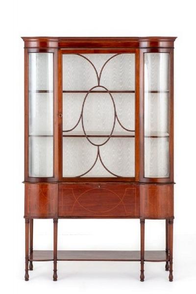 Buy Sheraton Display Cabinet Mahogany Bookcase 1900 Online 2 Image