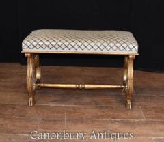 French Empire Stool - Gilt Lyre Seat 1890