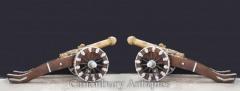 Pair Giant French Bronze Cannons - Military Artillery
