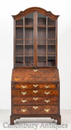 Buy Queen Anne Bureau Bookcase - Antique Walnut 