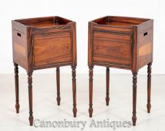 Pair Regency Bedside Cabinets - Rosewood Antique