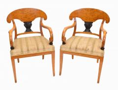 Buy Pair Biedermeier Arm Chairs Swedish Satin Bi