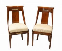 Pair Empire Chairs French Accent Seats 1840