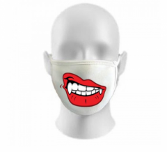 Plain Vampire Teeth Print Design Protective Face Mask