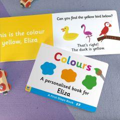Personalised First Steps Colours Board Book For Toddler