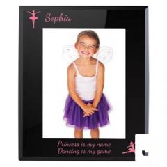 Ballerina Black Glass 5x7 Photo Frame