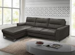 Vida Living Tanaro Grey Leather Corner Group Sofa