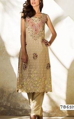 Ivory Crinkle Chiffon Suit - Buy Pakistani Dresses