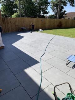 Outdoor Porcelain Paving Installation At Royale 