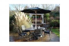 Tudor Set 4 - Parasol & Cushions-  Garden Furnit