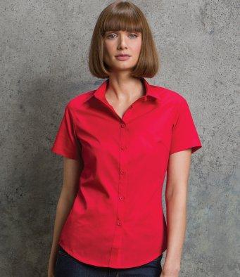 K241 Kustom Kit Ladies Short Sleeve Tailored Poplin Shirt 2 Image
