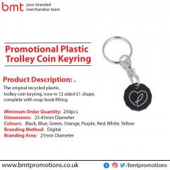 Promotional Plastic Trolley Coin Keyring