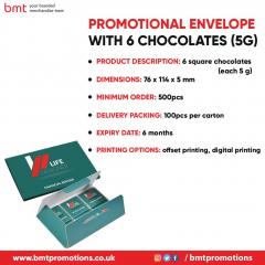 Promotional Envelope With 6 Chocolates 5G