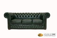 Sofa 3 Seats Chesterfield Basic Luxe,Green,Real 