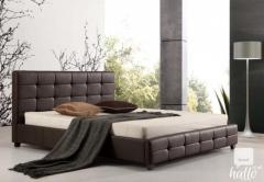 King Pu Leather Deluxe Bed Frame Brown