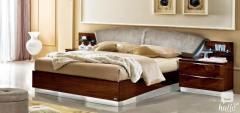 Onda Walnut Or White High Gloss Upholstered Bed 